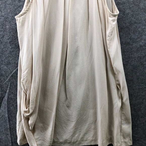 Theory Terabi Silk Halter Top Womens P (SP) Beige Drape Sleeveless Tunic Cami - Picture 4 of 11
